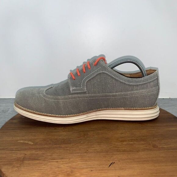 COLE HAAN Men's LunarGrand Long Wingtip Oxford C13970 Canvas